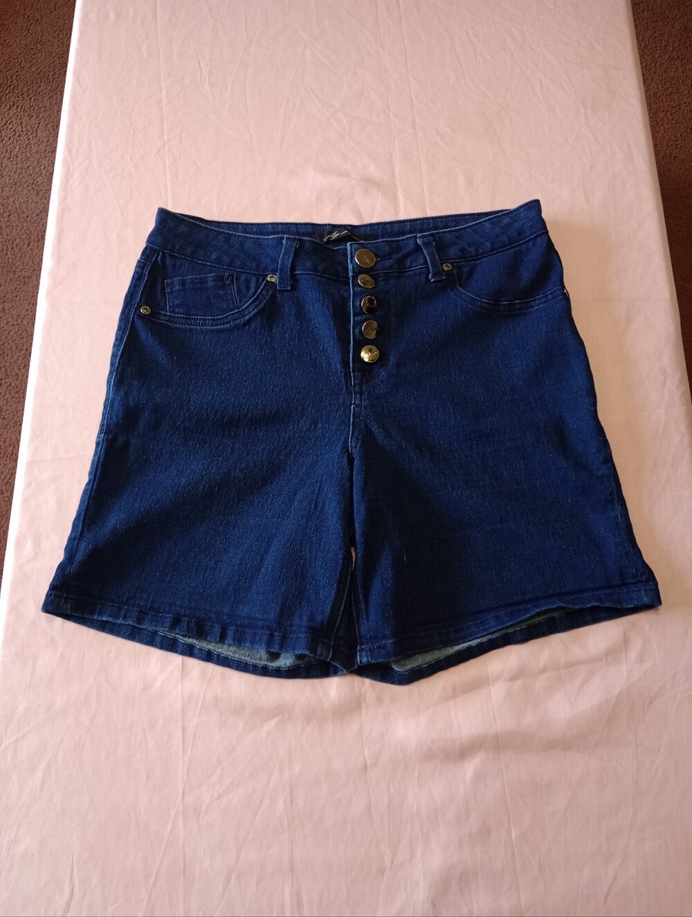 A3 Denim Women's High-Waisted Shorts Sz. 10 Navy Blue